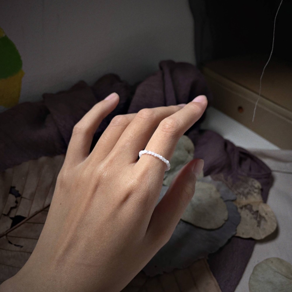 Nhẫn Moonstone Đơn 2ly