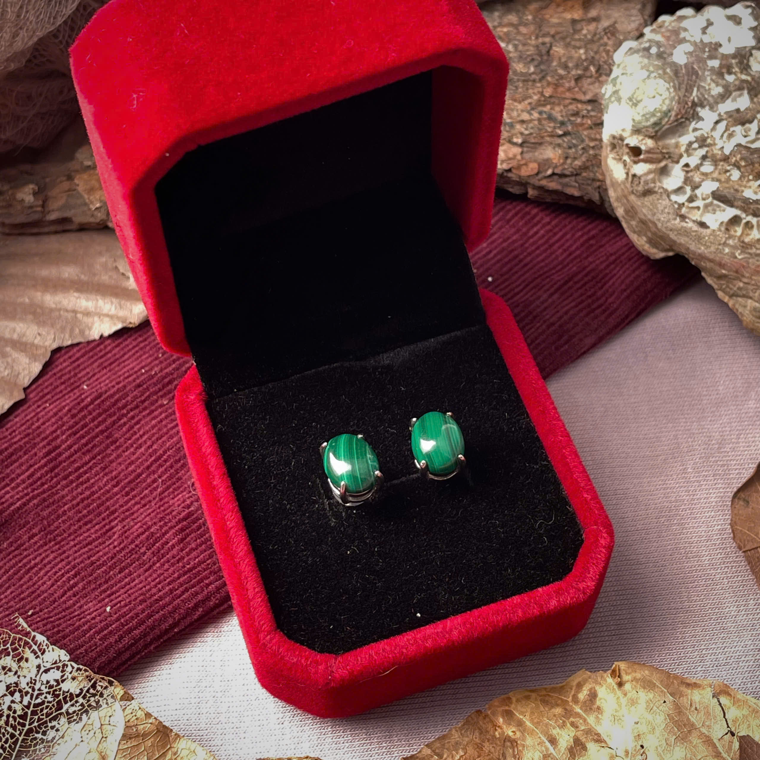 Bông Tai - Malachite